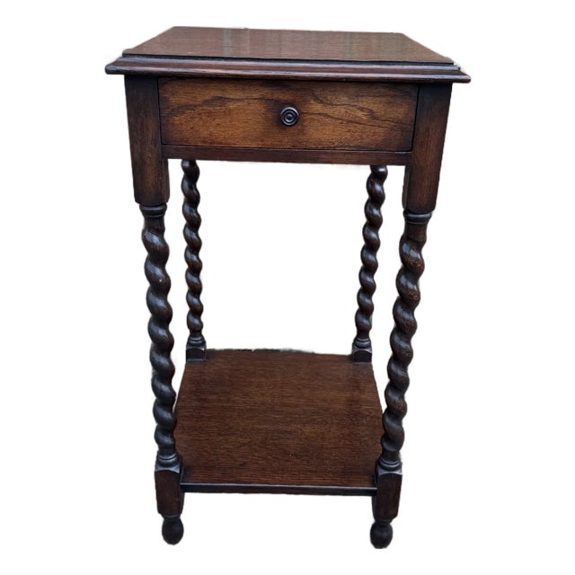 Single Drawer Barrel Twist Side Table For Sale