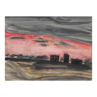 1950s Virginia Spencer Watercolor Landscape For Sale