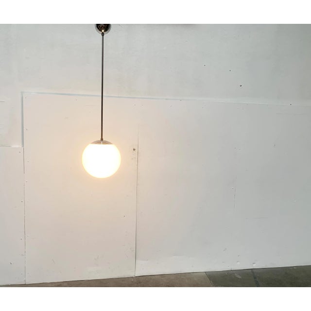 Mid-Century German Glass and Metal Ball Pendant For Sale - Image 17 of 18