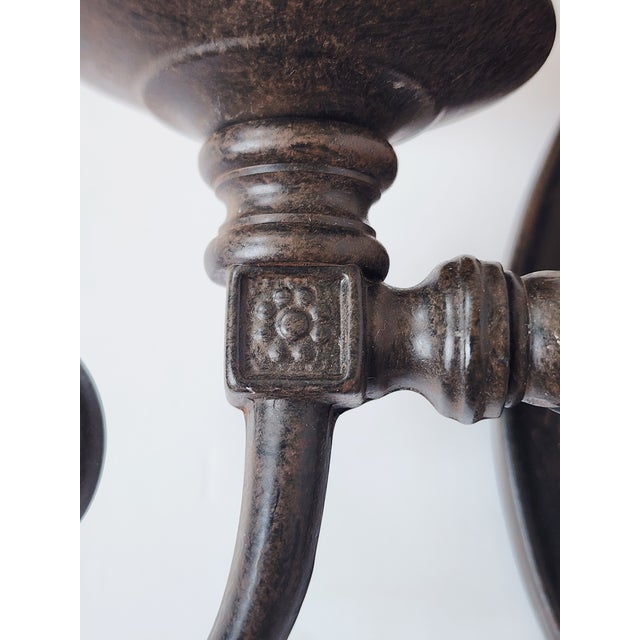 Vintage Bordeaux Bronze Rust Finish Wall Sconces - Set of 3 For Sale - Image 10 of 15
