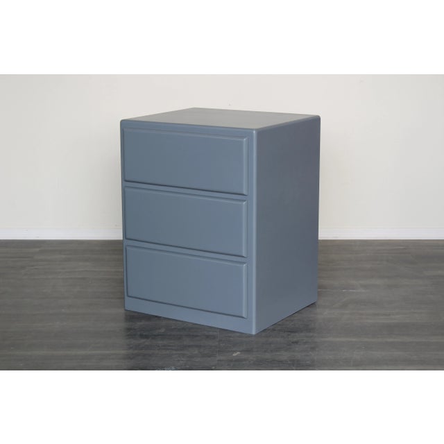 Mid-Century Modern Pair of Mid Century Gray Commodes For Sale - Image 3 of 5