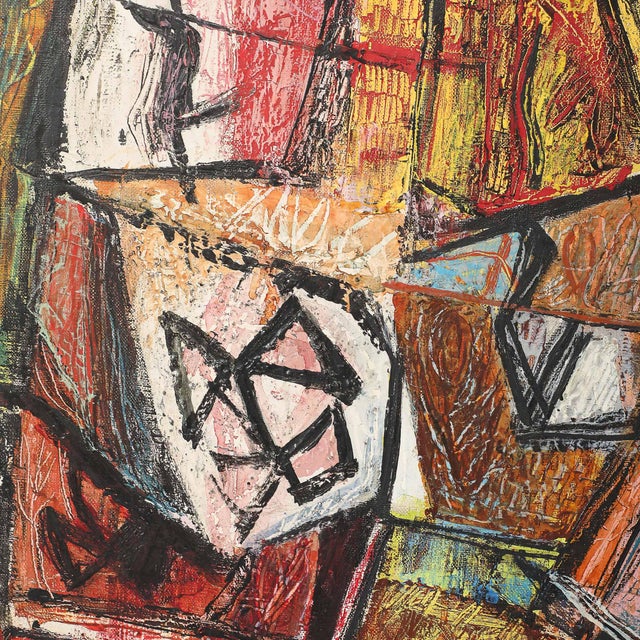 Mid-Century Abstract Textural Composition in Oil on Canvas Painting by Louis Schanker For Sale - Image 15 of 18
