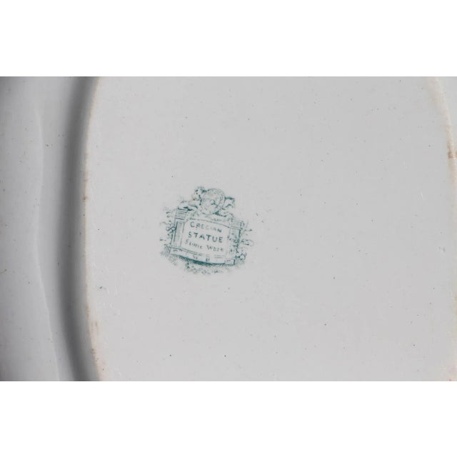 Antique "Wood & Brownfield Grecian Statue" Staffordshire Transferware Platter For Sale - Image 9 of 11