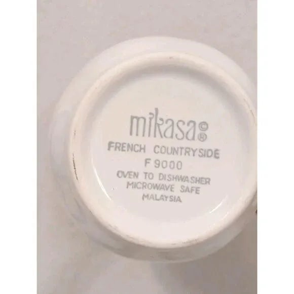 5 Mikasa Tall Coffee Cups French Countryside F9000 Ivory White Mugs Cottage For Sale - Image 10 of 12