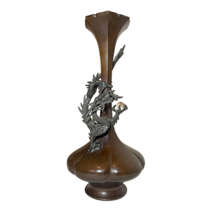 Antique 19th Century Japanese Genryusai Seiya Dragon Bronze Meiji Vase Statue