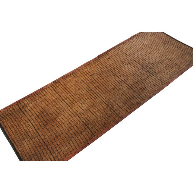 Tribal Vintage Tuareg Mat Runner, Luminous Bronze With Rich Brown Stripes - Rug & Kilim For Sale - Image 3 of 6