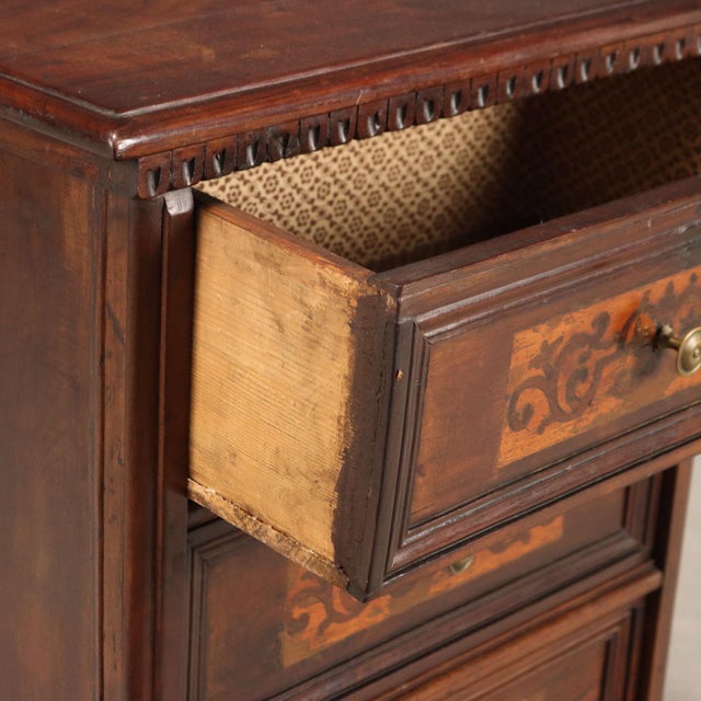 Baroque Walnut Bedside Table For Sale - Image 3 of 9