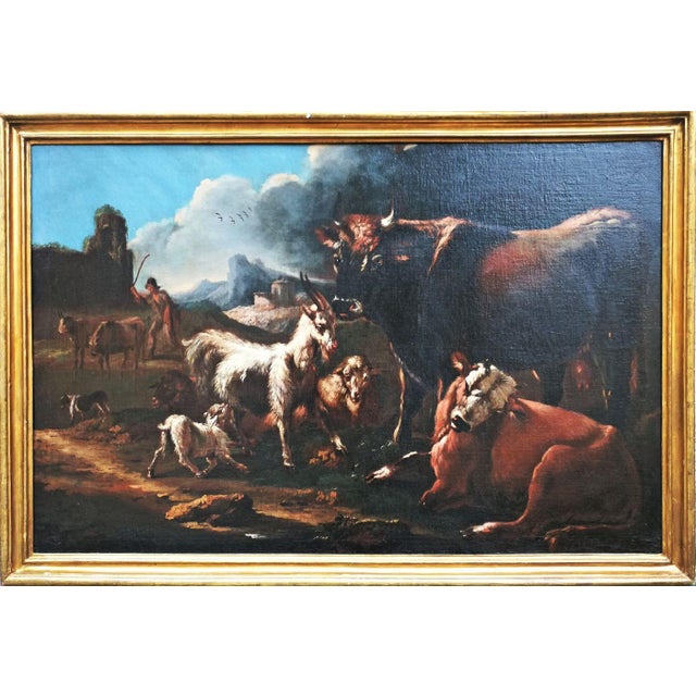 After Peter Ross or Rosa Da Tivoli, Landscape with a Rural Scene, 1600s, Oil on Canvas For Sale - Image 3 of 11