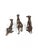 A striking and rare complete three-piece set of mid-20th-century English sighthound figurines, expertly styled in the...