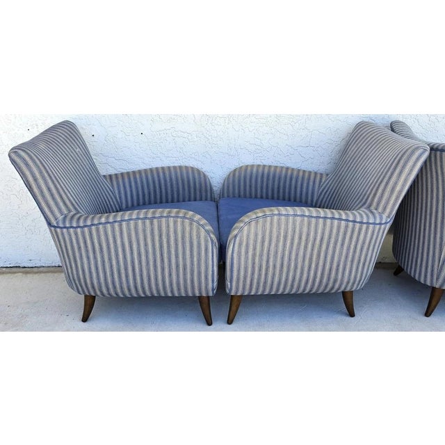 1950s MCM Edward Wormley Gio Ponti Style Armchairs Set of 4 For Sale - Image 10 of 18