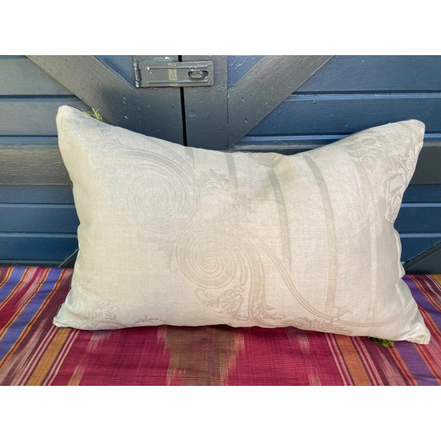 French Antique French Verdure Print Pillow For Sale - Image 3 of 7