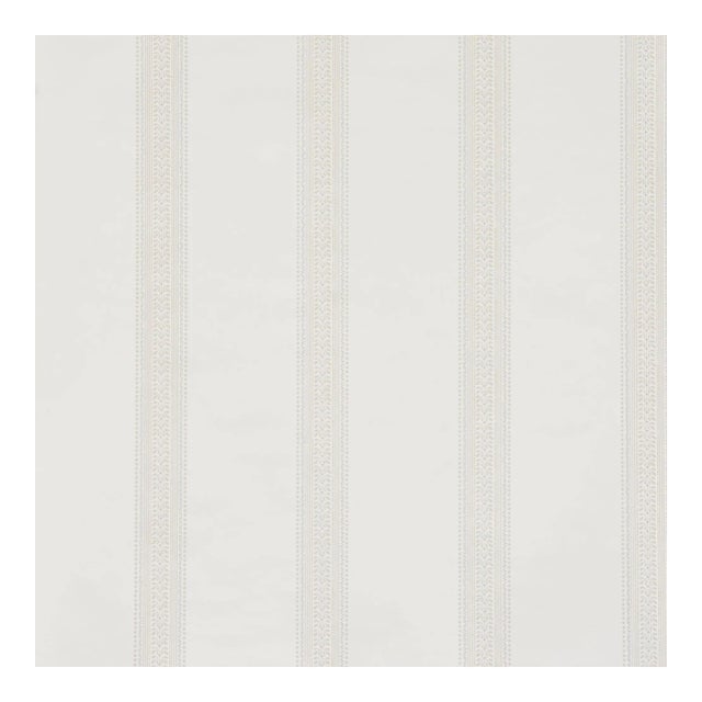 Schumacher Lorraine Stripe Wallpaper in Linen For Sale