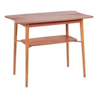 Mid-Century Modern Danish Teak Side Table with Lower Shelf, 1960s For Sale