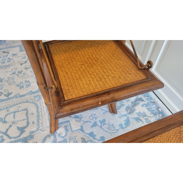 Vintage British Colonial Rattan Side Tables – Pair For Sale - Image 11 of 18