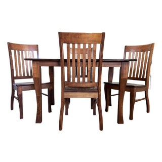 Solid Wood Craftsman Mission Style Dining Set For Sale