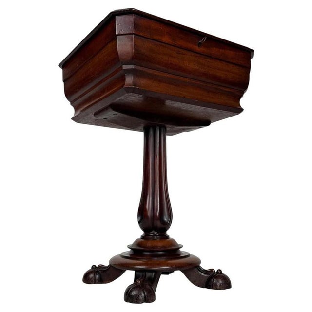 Hollywood Regency Antique English Regency Mahogany Workbox, 1800s For Sale - Image 3 of 12