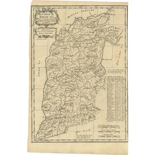 Antique Map of the Shanxi Province in China by Du Halde, 1738 For Sale