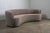 Curved Crescent Sofa in Textured Taupe Fabric For Sale - Image 3 of 11