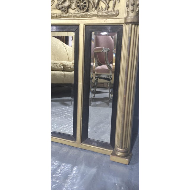 Hollywood Regency Antique Regency Triple Plate Mirror, 1815 For Sale - Image 3 of 10