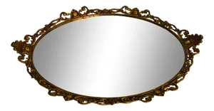 Vintage Ormolu Oval Mirror Vanity Tray