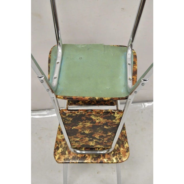 Brown 1970s Vintage Children's Small Mid Century Tubular Metal Side Chairs - a Pair For Sale - Image 8 of 10