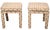 Pair of Hollywood Regency, Post Modern, Parsons style all upholstered small benches, or stools, made in the USA, circa...