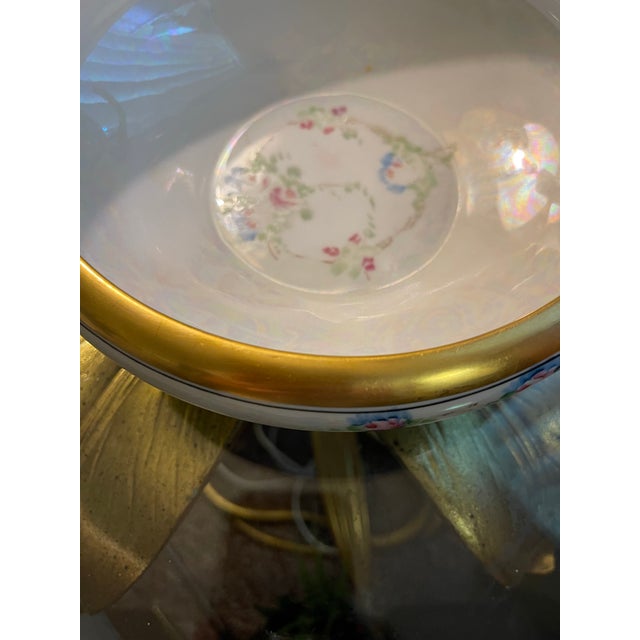 1920s 1920s Limoges Style Floral Cachepot Brilliant Gold Trim For Sale - Image 5 of 12