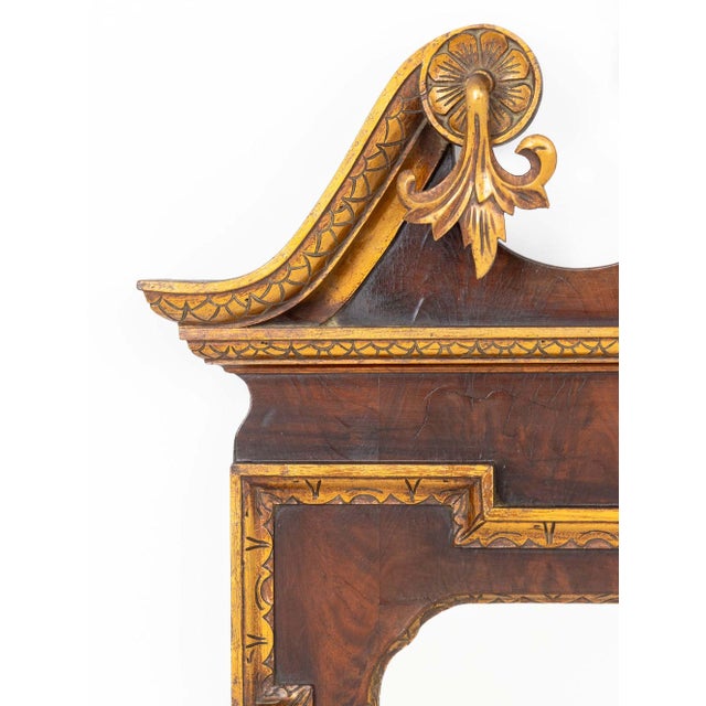 English George II Style Mahogany & Parcel Gilt Mirror For Sale - Image 3 of 6