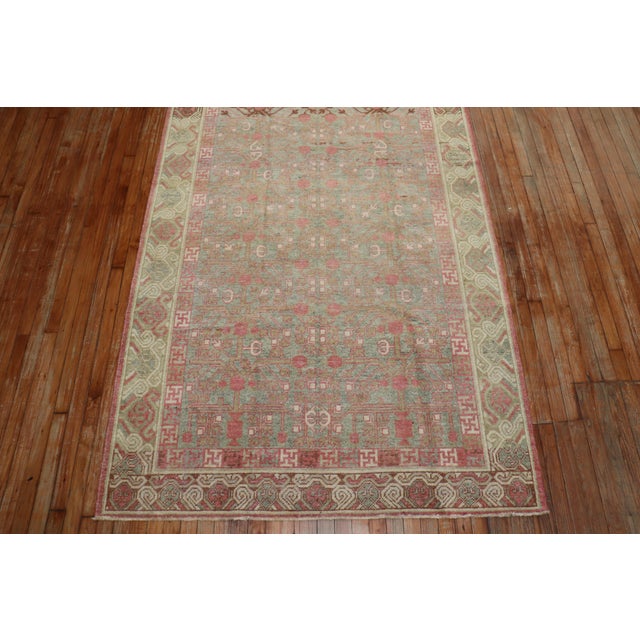 Textile Early 20th Century Pomegranate Khotan Rug - 5'1" x 10'4" For Sale - Image 7 of 9