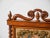 Hand-carved fireplace screen with tapestry. Motif of old age in the circle of a loving family. The tapestry is hand-woven....