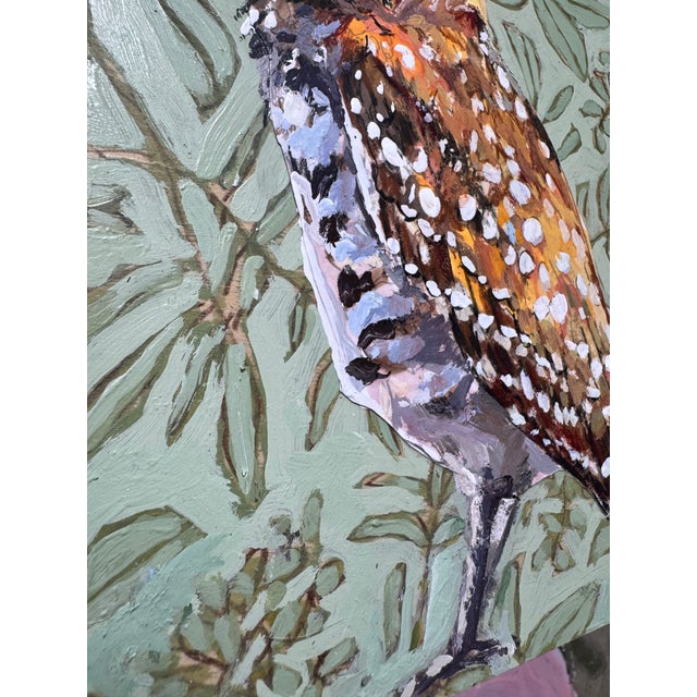 Paper “Woodland Owl” Acrylic Painting For Sale - Image 7 of 8