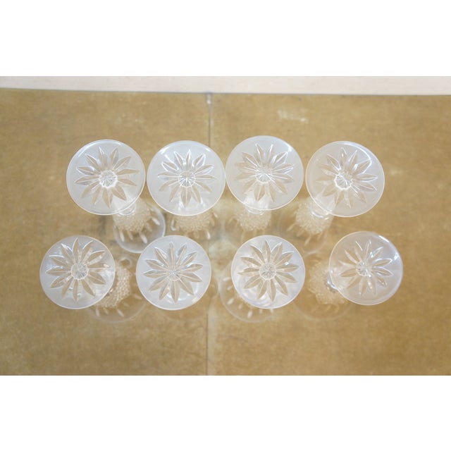 Late 20th Century Lenox Masterpiece Diamond Cut Crystal Wine & Champagne Stemware Glasses - Set of 8 For Sale - Image 16 of 16