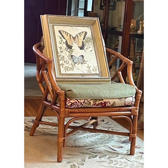 Wood 1990s Chad Barrett, Butterfly Print Mirrored Framed Shadowbox For Sale - Image 7 of 11