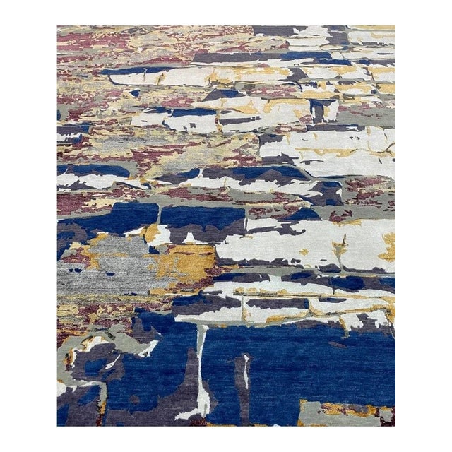 Brown Handwoven Contemporary Abstract Area Rug 10x14 For Sale - Image 8 of 12