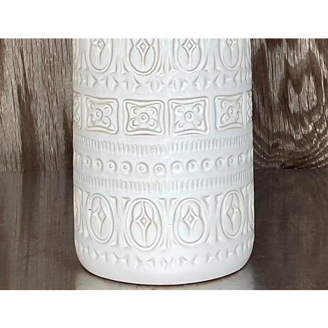 Eggshell Vintage MCM West German Studio Pottery Vase For Sale - Image 8 of 12