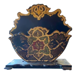 Antique Black Paper Maché Letter Holder