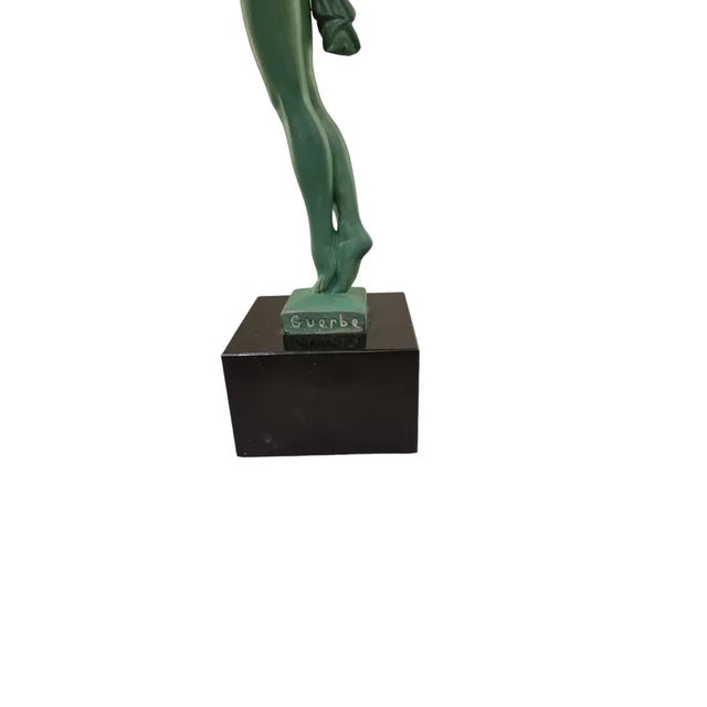 1920s Art Deco Female Zephyr Figurine by Guerbe for Max Le Verrier, France, 1930s For Sale - Image 5 of 6