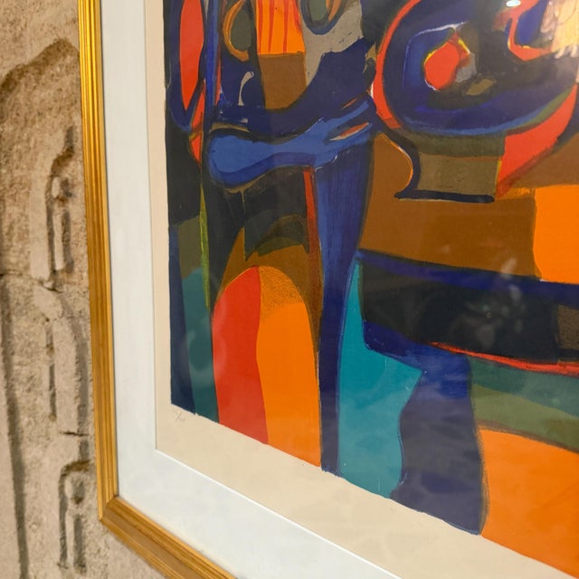 1960s 1960s Abstract French Art Still Life Color Lithograph Marcel Mouly For Sale - Image 5 of 11