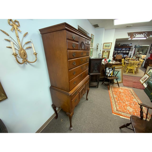 Queen Anne 18th Century Queen Anne Cherry Highboy For Sale - Image 3 of 16