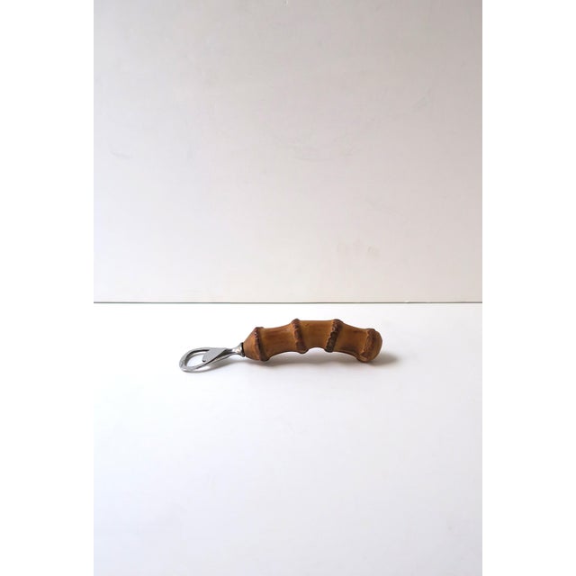Wood Sheffield Bottle Opener With Bamboo Handle British Campaign Design Gucci Style For Sale - Image 7 of 10