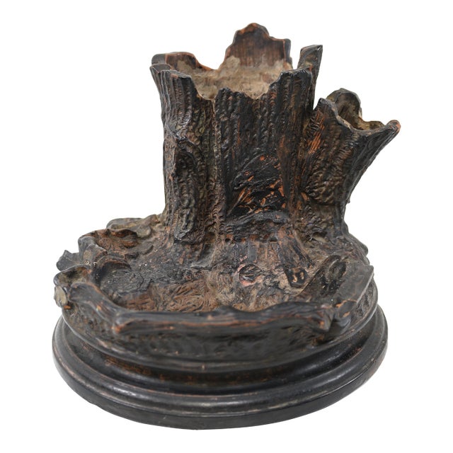 Antique Late 19th Century Redware Pottery Cigar and Match Holder Stamped L&c For Sale