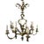 Vintage Mid 20th Century French Rococo Style Bronze Brass Porcelain 12-Light Chandelier For Sale