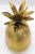 Art Deco Gold Tone Solid Brass Pineapple Shape Jar with Lid For Sale - Image 3 of 11