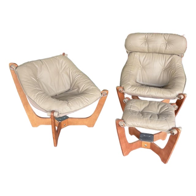 Odd Knutsen Danish Modern Luna Chair Pair W Otto For Sale