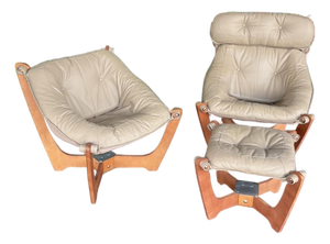 Odd Knutsen Danish Modern Luna Chair Pair W Otto