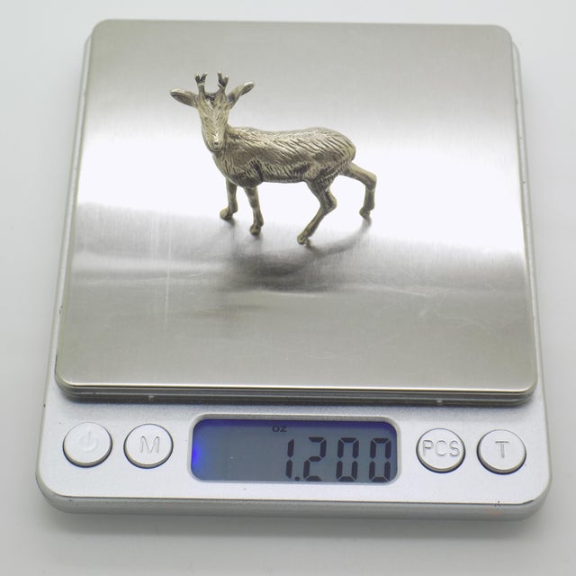 Silver Vintage Italian Handmade Silver 800 Deer Fawn Figurine, 1970s For Sale - Image 8 of 10
