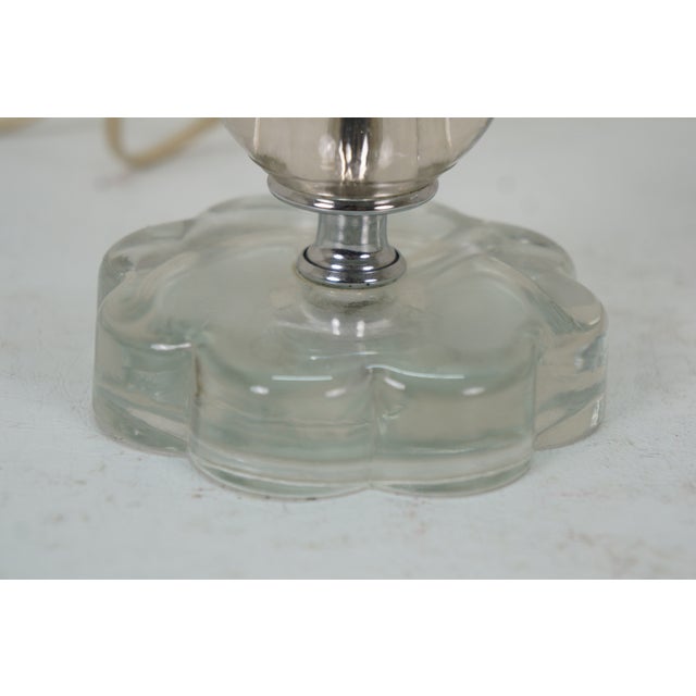 Chrome Mid 20th Century Hollywood Regency Stacked Crystal Prism Vanity Boudoir Lamps 11" For Sale - Image 8 of 13