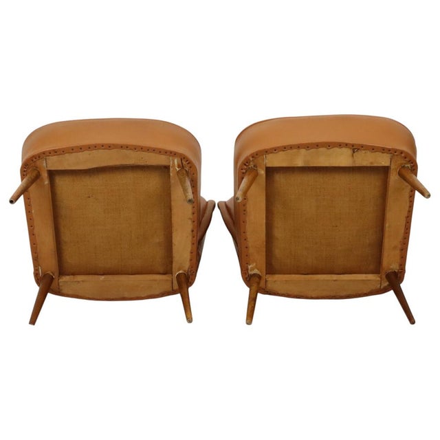 Vintage Expo 58 Cocktail Chairs in Cognac Faux Leather, 1960s, Set of 2 For Sale - Image 12 of 18
