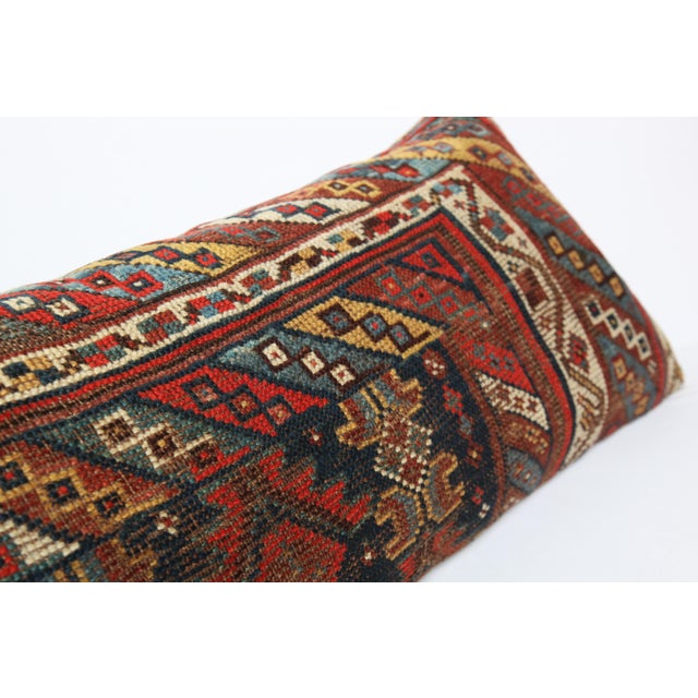 Antique Decorative Multi Color Tone Persian Rug Pillow Cushion Cover -16'' X 44'' For Sale In Tampa - Image 6 of 10