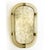 Impressive scenographic wall mirror in unlaquered brass elements with trasparent ando gold leaf inside working in...